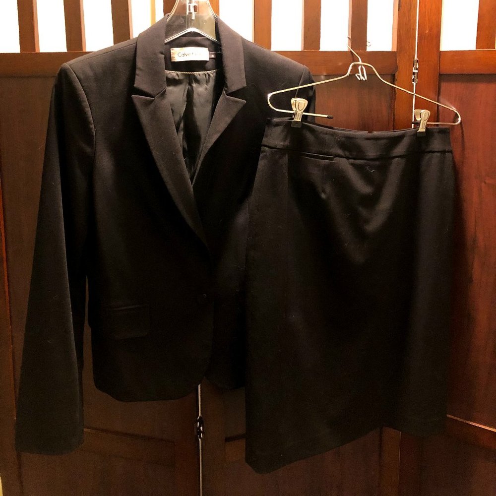 Calvin Klein Black Skirt Suit